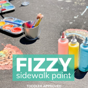 fizzy sidewalk science activity for kids