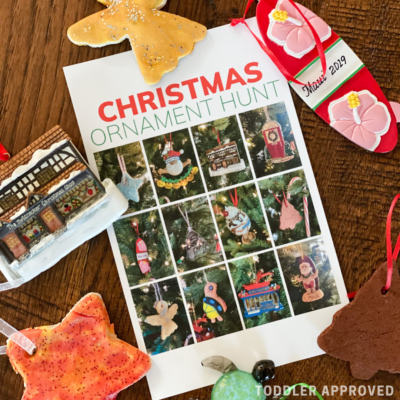 Christmas tree ornament I-spy game for kids