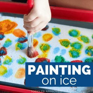 colorful paint on ice activity for kids