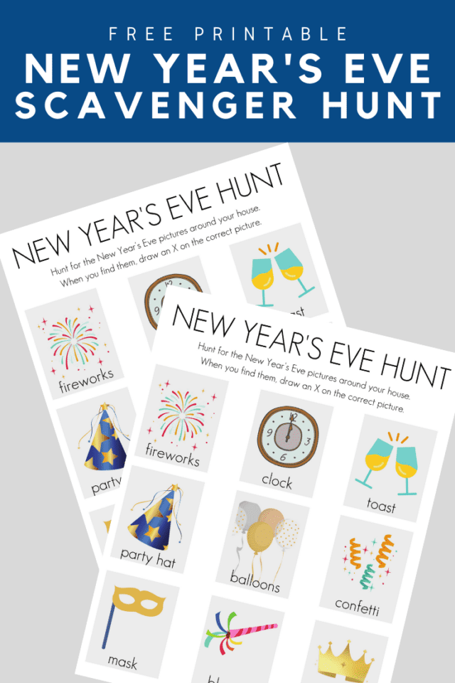 Printable New Year's Eve scavenger hunt