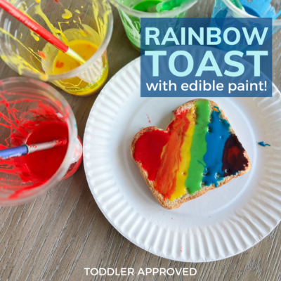 toast covered in rainbow colored sweet and condensed milk