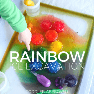 ice excavation with colorful disks