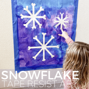 Tape Resist Snowflake Winter Art Activity